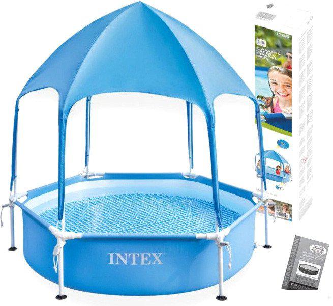 Каркасный бассейн Intex Metal Frame с навесом 28209NP (183x38)- фото