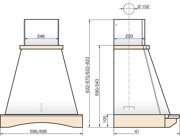 Кухонная вытяжка Elikor Ротонда 60П-1000-П3Д (бежевый/дуб неокрашенный)- фото2