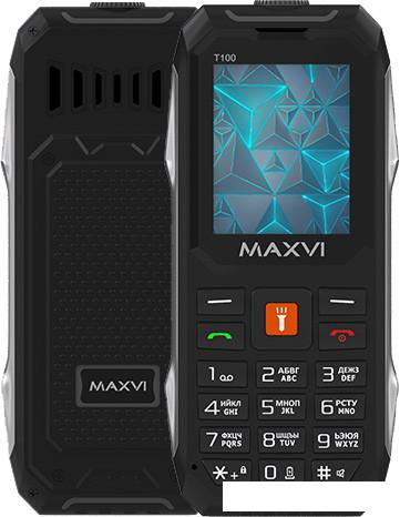 Кнопочный телефон Maxvi T100 (черный)- фото