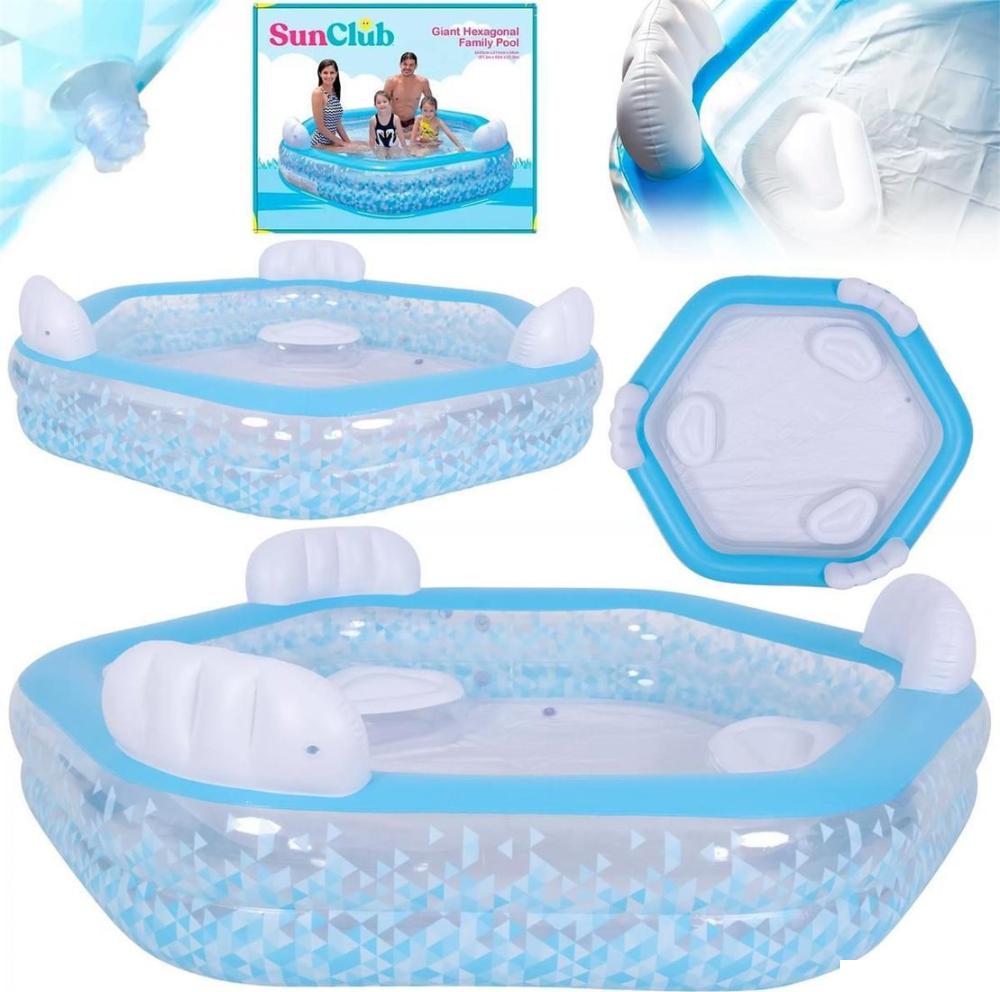 Надувной бассейн Jilong Giant Hexagon Family Pool 57161 (223x211x58)- фото2