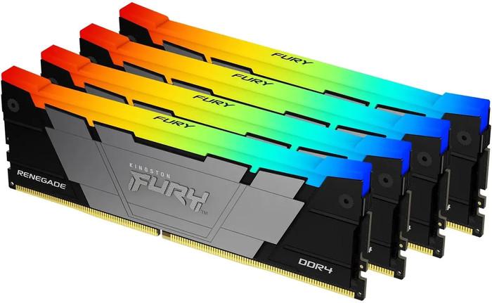 Оперативная память Kingston FURY Renegade RGB 4x8ГБ DDR4 3200 МГц KF432C16RB2AK4/32- фото