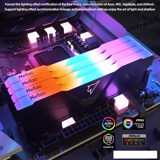 Оперативная память Netac Shadow RGB 2x8GB DDR4 PC4-25600 NTSRD4P32DP-16E- фото2