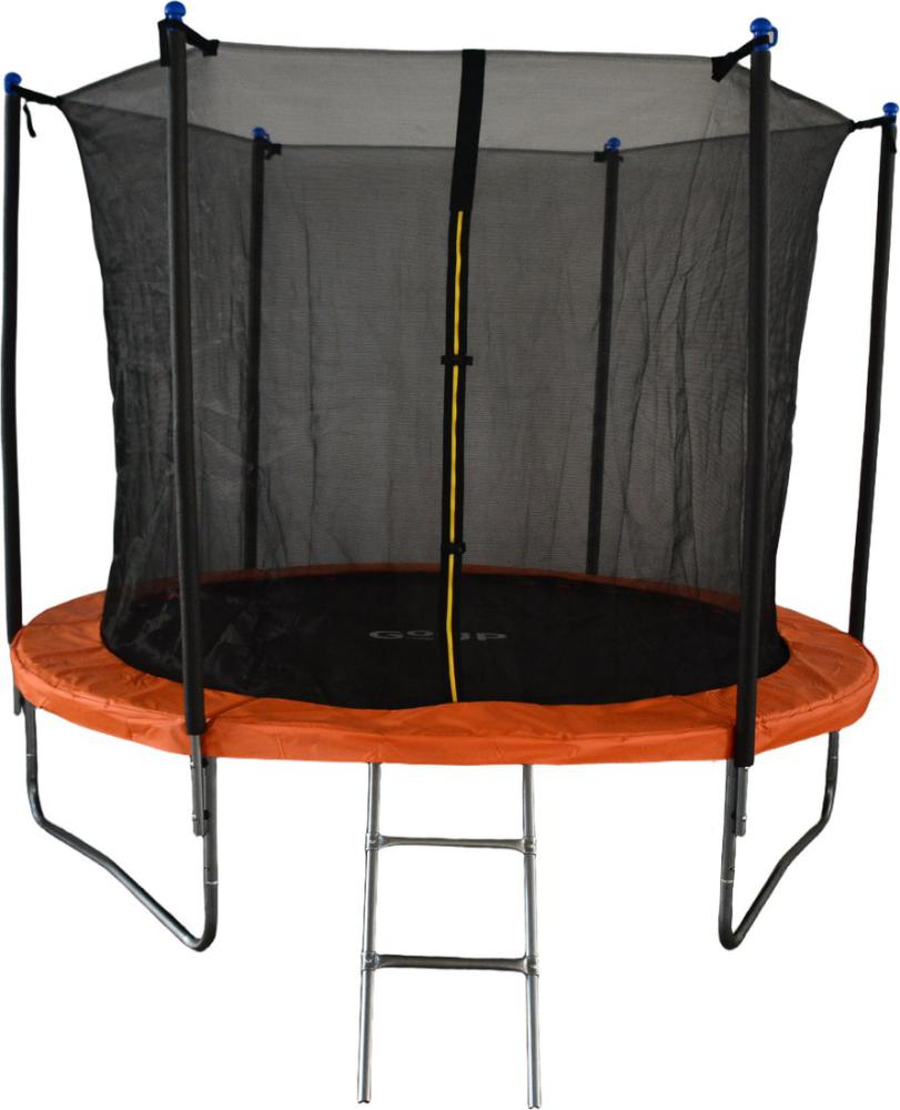 Батут GoUP Elite 8FT (с сеткой и лестницей, оранжевый)