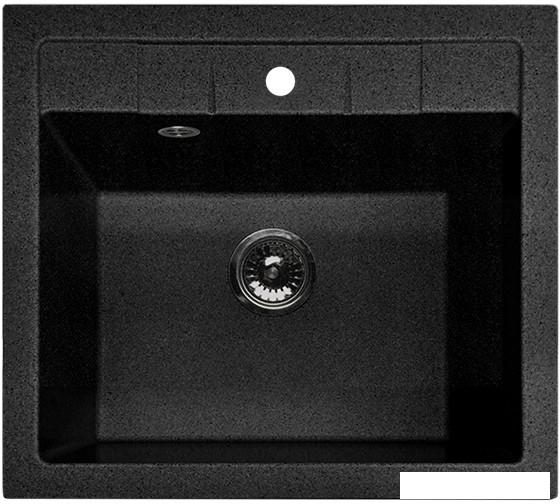 Кухонная мойка GranFest Quadro GF-Q561 (черный)- фото