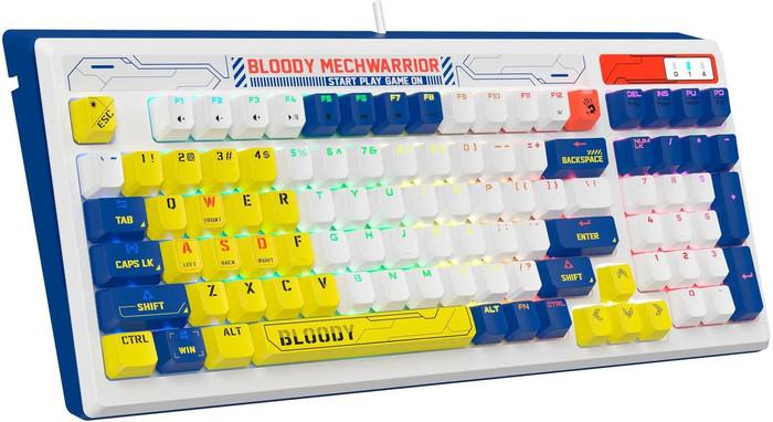 Клавиатура A4Tech Bloody B950 (белый/синий, Light Strike Libra Brown)- фото4
