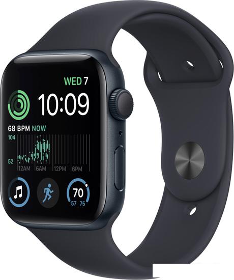 Умные часы Apple Watch SE 2 40 мм (алюминиевый корпус, полуночный/полуночный, спортивный силиконовый ремешок)- фото
