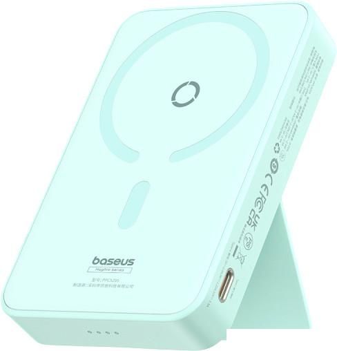 Внешний аккумулятор Baseus MagPro Magnetic Bracket Wireless Fast-Charging Power Bank 20W 5000mAh (мятный)- фото