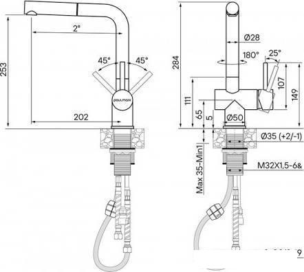Смеситель Paulmark Dosse Do214418-401 (антрацит)- фото3