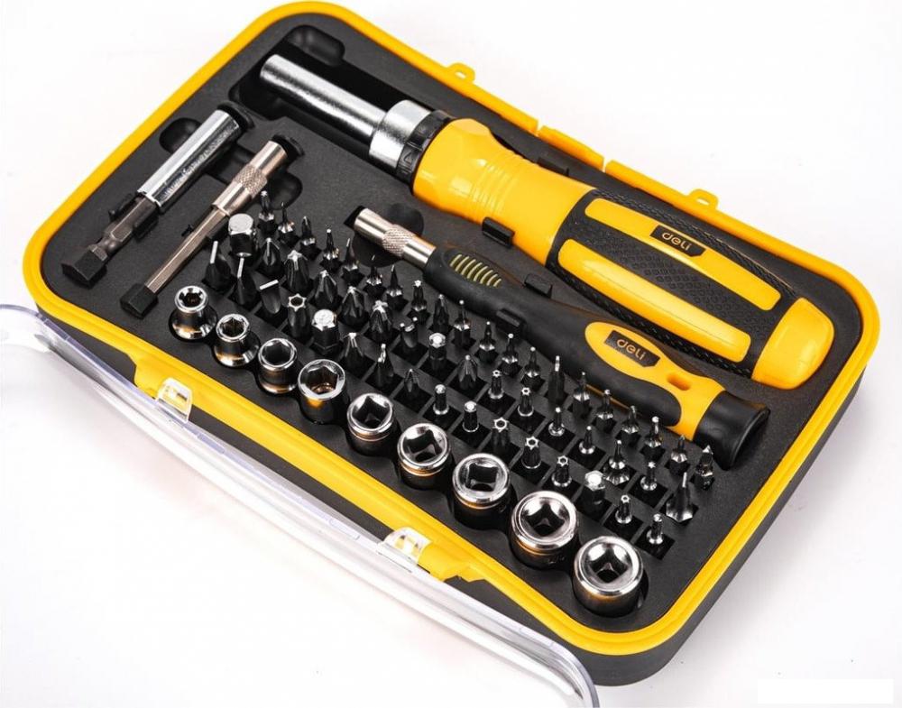 Набор отвертка с битами и головками Deli DL3565 (65 предметов)- фото2