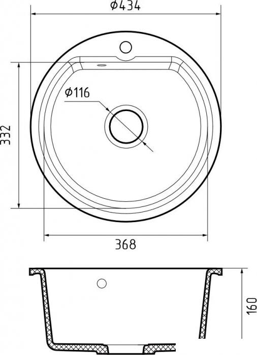 Кухонная мойка GranFest Smart 435 (черный)- фото3