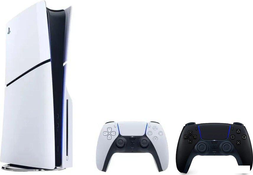 Игровая приставка Sony PlayStation 5 Slim (2 геймпада, белый/черный)- фото