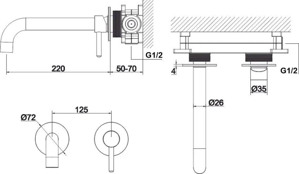 Смеситель Whitecross Y Y1215BL (черный мат)- фото3