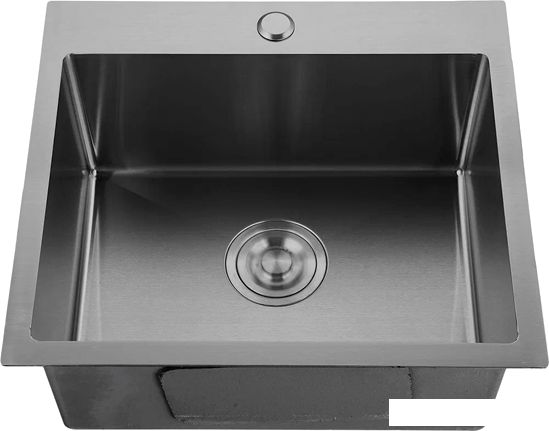 Кухонная мойка GranFest Metal нержавеющая сталь AISI 304 PVD GF-5050 Графит (с сифоном)- фото