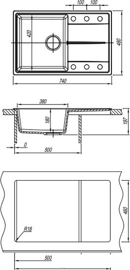 Кухонная мойка Dr. Gans Smart Оливия 740 (белый)- фото2