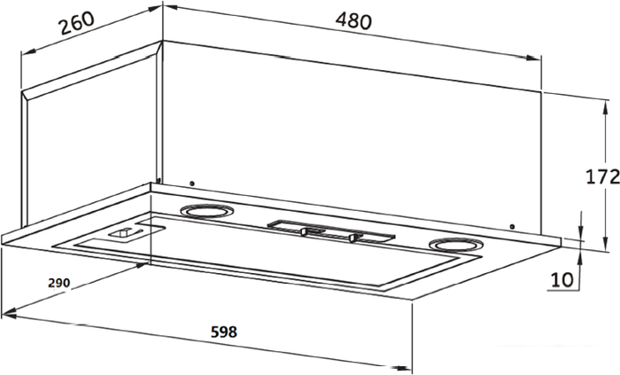Кухонная вытяжка HOMSair Camelia Power 60 (белый)- фото2