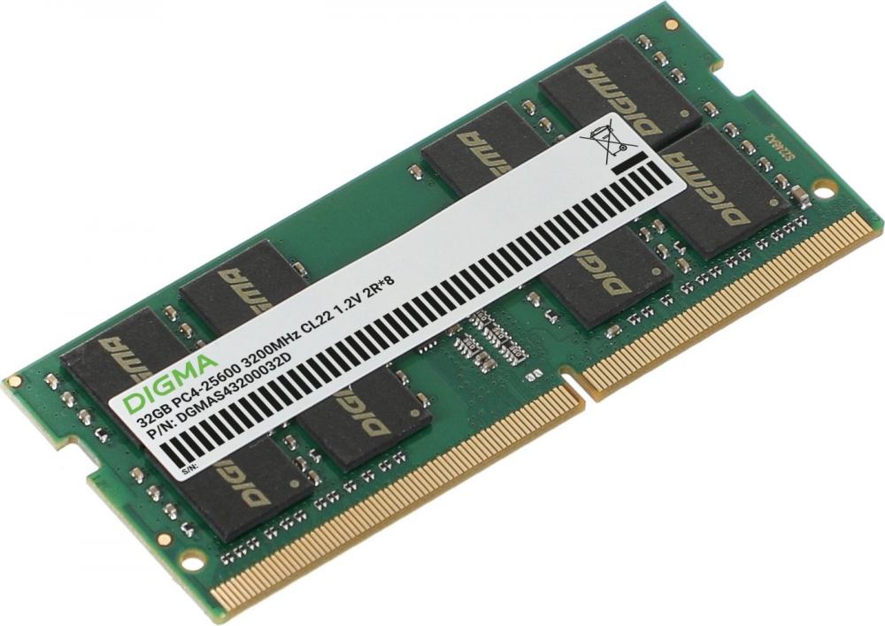 Оперативная память Digma 32ГБ DDR4 SODIMM 3200 МГц DGMAS43200032D- фото3