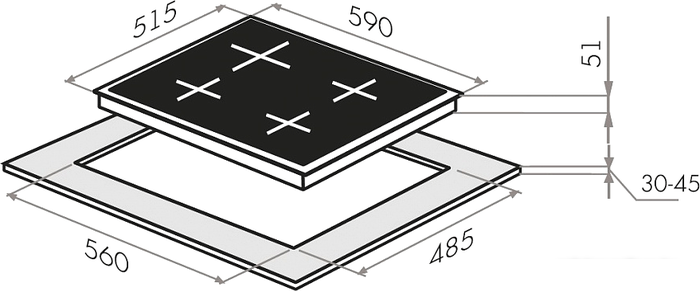 Варочная панель HOMSair HGG646BK- фото2