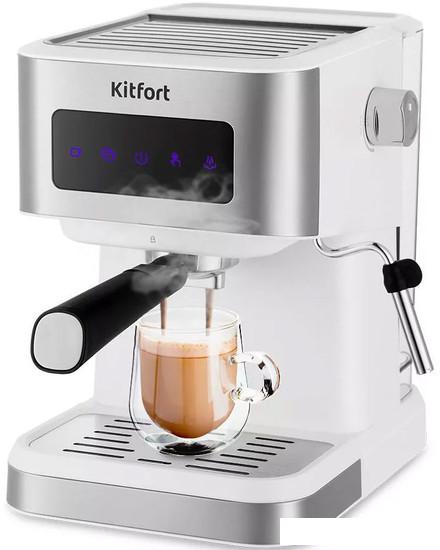 Рожковая бойлерная кофеварка Kitfort KT-7139- фото