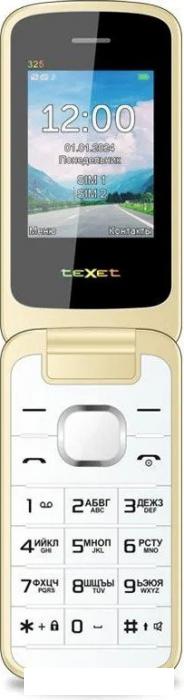 Кнопочный телефон TeXet TM-325 (молочный белый)- фото2