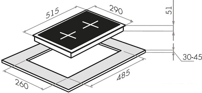 Варочная панель HOMSair HGE323GCBK- фото2