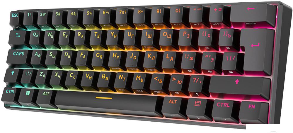 Клавиатура Royal Kludge RK61 New RGB (черный, RK Red)- фото3