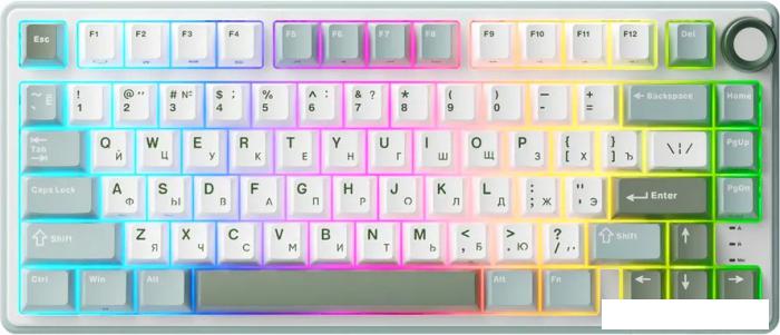 Клавиатура Royal Kludge R75 RGB (Sky Cyan, RK Silver)- фото