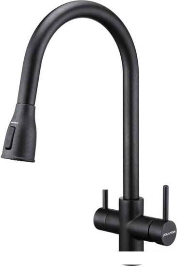 Смеситель Paulmark Lange La214212-418 (черный металлик)- фото