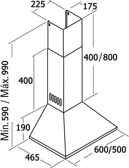 Кухонная вытяжка CATA V3-S600 IV- фото2