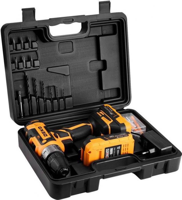 Дрель-шуруповерт Deko GCD20DU PRO Set63 083-1039 (с 2-мя АКБ, кейс)- фото2