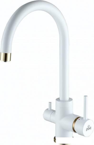 Смеситель Paulmark Essen Es213211-431BR (белый матовый бронза)- фото