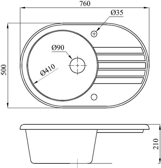 Кухонная мойка БелЭворс Rondo L (антрацит)- фото2