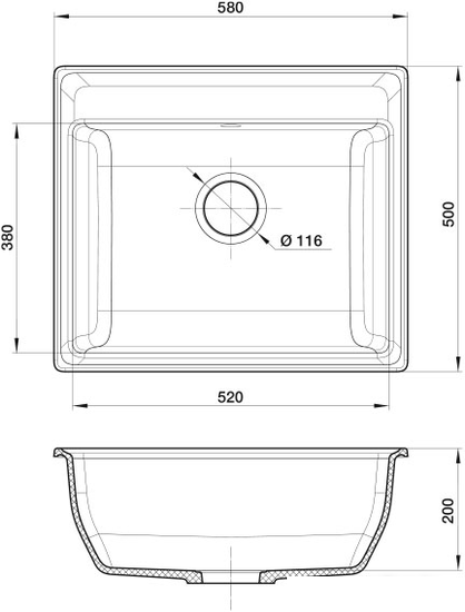 Кухонная мойка GranFest GF-V-580 (бежевый)- фото4