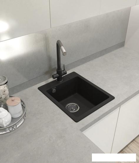 Кухонная мойка GranFest QUARZ GF-UR-240 (черный)- фото3