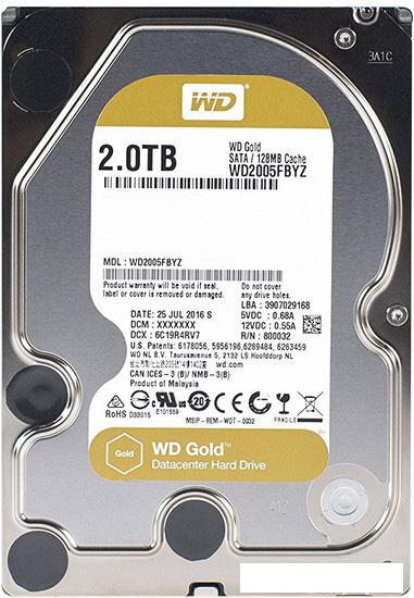 Жесткий диск WD Gold 2TB [WD2005FBYZ]- фото