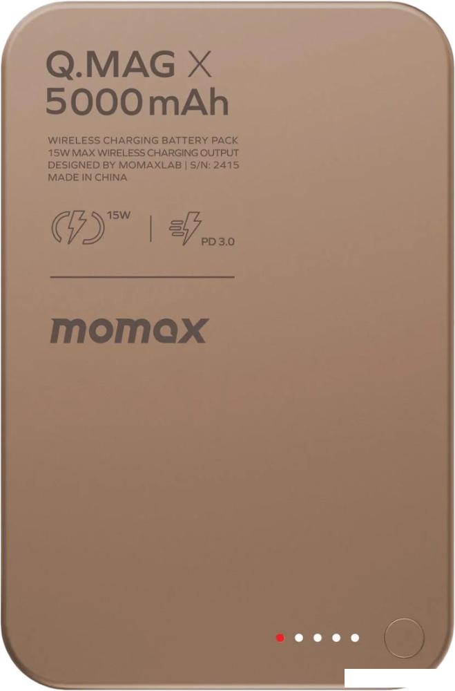 Внешний аккумулятор Momax Q.Mag X Magnetic IP116A 5000mAh (коричневый)- фото