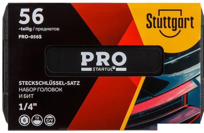 Набор трещотка с головками и битами PRO Startul Stuttgart PRO-056S (56 предметов)- фото2
