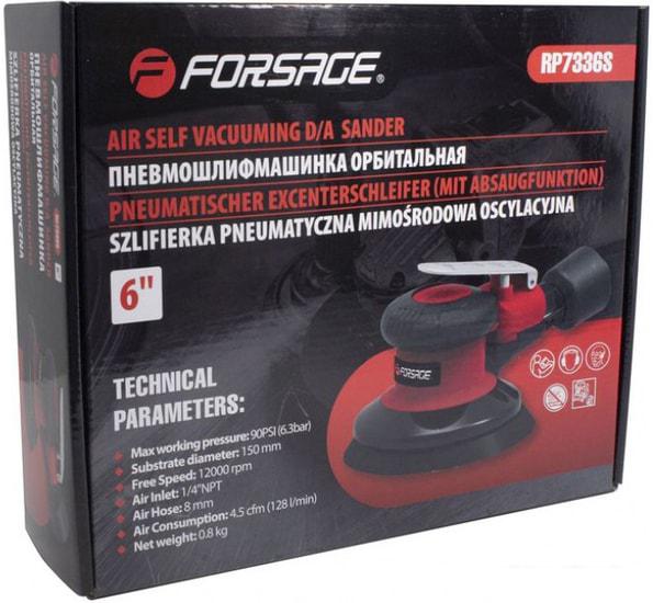 Пневмошлифмашина FORSAGE F-RP7336S (с принудительной системой пылеотвода)- фото2