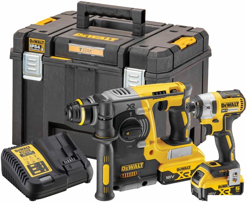 DeWalt DCK2532P2 (перфоратор, винтоверт, 2 АКБ, кейс)- фото