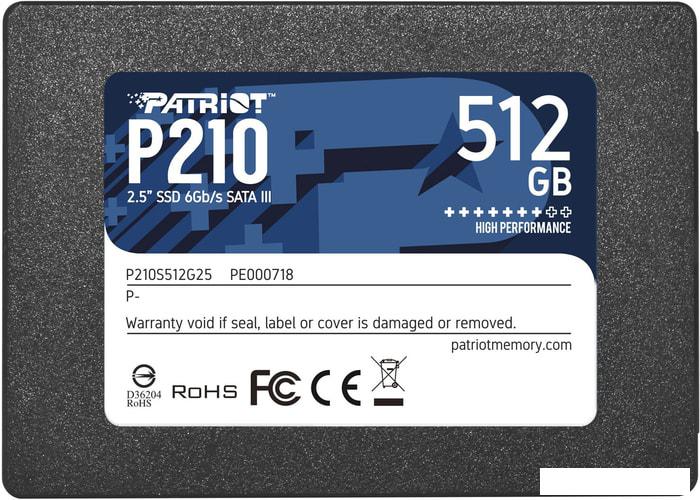 SSD Patriot P210 512GB P210S512G25- фото
