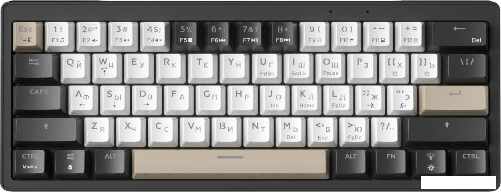 Клавиатура JEGG ZA61 White Black Brown (TNT Yellow)- фото3