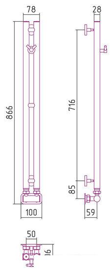 Полотенцесушитель Сунержа Нюанс EU50+ 840х50 30-0212-0840- фото3