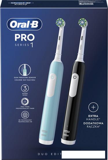 Комплект зубных щеток Oral-B Pro Series 1 D305.523.3H (2 шт, черный/бирюзовый)- фото2