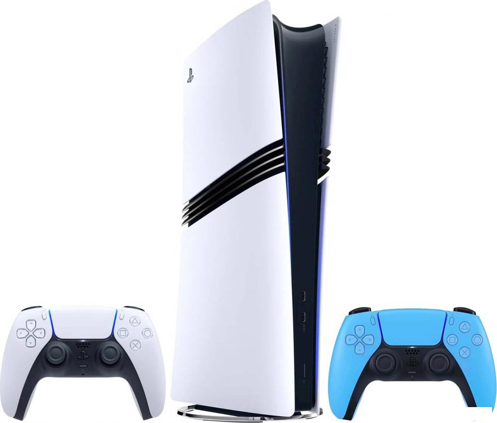 Игровая приставка Sony PlayStation 5 Pro (2 геймпада, белый/звездный синий)- фото