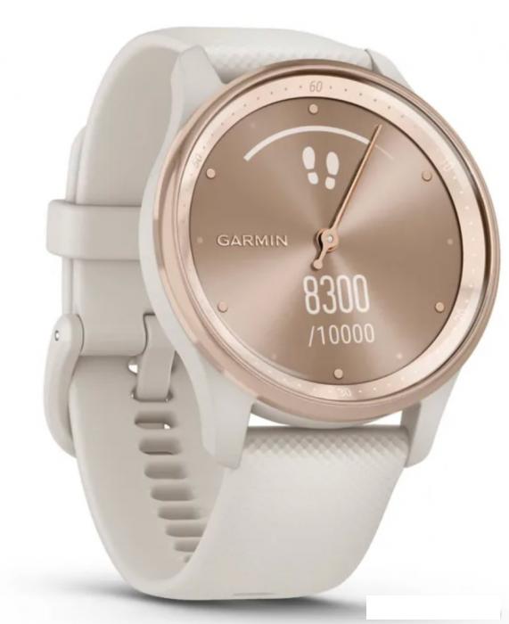 Гибридные умные часы Garmin Vivomove Trend (слоновая кость)- фото3