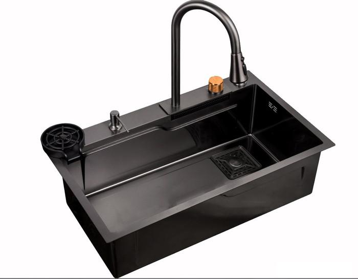 Кухонная мойка ARFEKA AF 750*460 Black PVD Nano- фото2