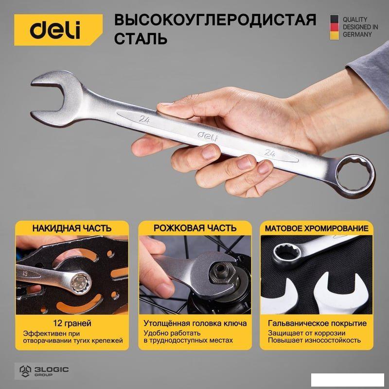 Набор ключей Deli DL130014B (14 предметов)- фото4