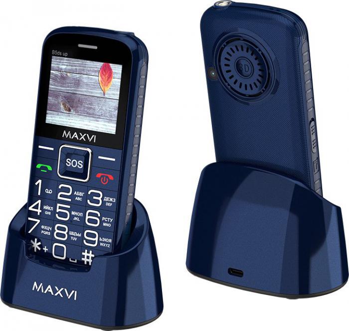Кнопочный телефон Maxvi B5ds up (темно-синий)- фото