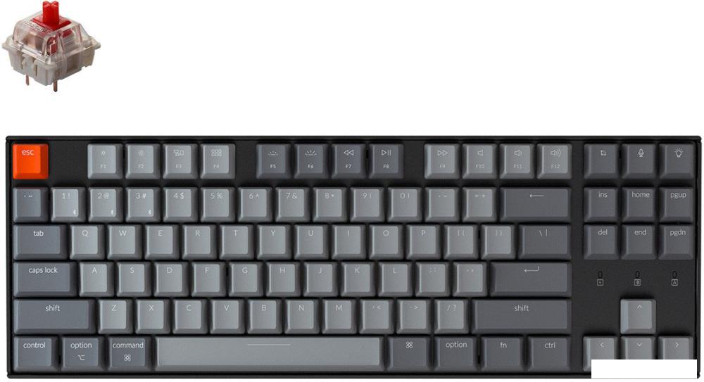 Клавиатура Keychron K8-H1 RGB K8-H1-RU (Gateron G Pro Red)- фото