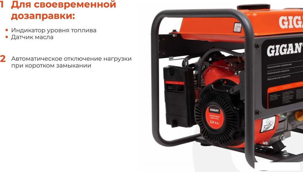 Бензиновый генератор Gigant GGL-3300E- фото3