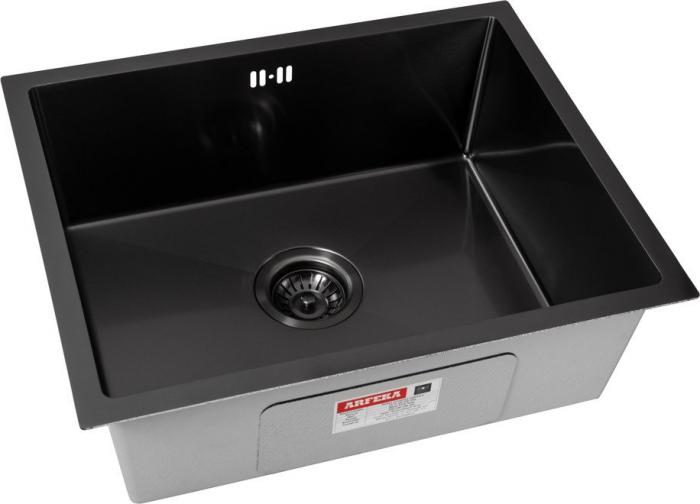 Кухонная мойка ARFEKA ECO AR 550*450 BLACK PVD NANO- фото2